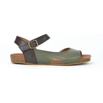 Sandalias de mujer de piel combinadas con detalles en contraste