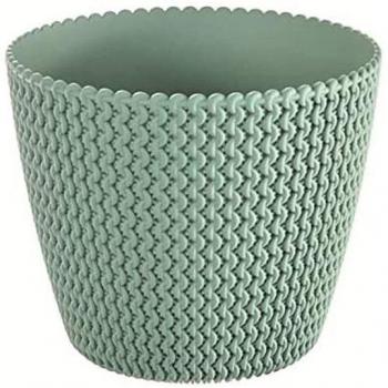 Maceta redonda 8 litros de plástico en color menta Prosperplast Splofy, diseño moderno Ø25,9 x 22 cm