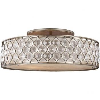 Lámpara de techo Lucia plata bruñida 27,3 cm con 6 luces empotradas