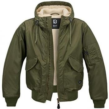 Chaqueta entre-tiempo para hombre Brandit CWU Hooded Verde Aceituna S XXL