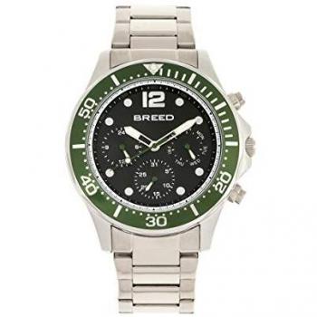 Breed Pegasus Green Stainless Steel Bracelet Watch with Day and Date