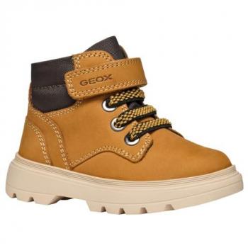 Geox Kiddartah Leather Booties for Toddlers - Dark Yellow, Size 22