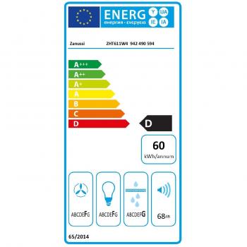 Zanussi ZHT611W4 Telescópica o extraplana Blanco 210m³/h D - Campana