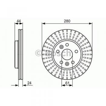 Disco de freno ventilado BOSCH 280mm con alta cantidad de carbono para Renault Megane 2 Stufenheck