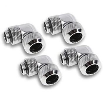 Alphacool 13mm HardTube 90° Rotatable Compression Fitting G1/4 for Acrylic/Brass Tubes - 4 Pack