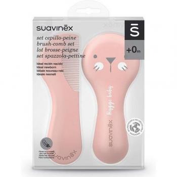 Suavinex Set Cepillo y Peine Infantil Rosa Decorado