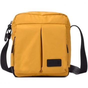 Bandolera de Hombre mediana KCB Skid | Bolso para Tablets | Color mostaza con cremallera y diseño vegano