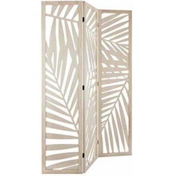 Biombo Separador de Ambientes 'Feuille' en Madera Blanco 170cm