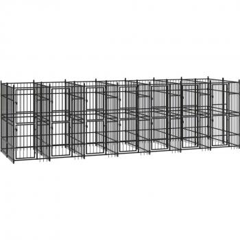 vidaXL Outdoor Dog Kennel Steel 12.9 m²