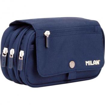 Estuche Milan 1918 con 4 cremalleras azul