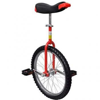 vidaXL Monociclo Rojo Ajustable Bicicleta de Una Rueda Monociclos Acero 20 Pulgadas
