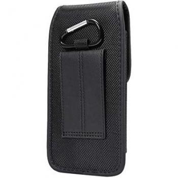 Funda Cinturón para JIAKE C2000 (2020) con Tarjetero Diseño en Piel y Nylon Vertical - Negra