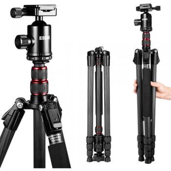 Trípode Fibra de Carbono - ESDDI 200cm Trípode Cámara Ligero con Monópie y Cabezal de 360 ° para Canon Nikon Sony Cámara DSLR y DV