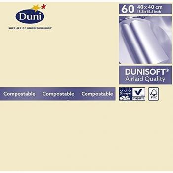 Servilleta Bio-Dunisoft 40x40cm 60pz Crema
