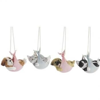 Figura Decorativa DKD Home Decor Multicolor Perro 18 x 12,5 x 16 cm (4 Unidades)