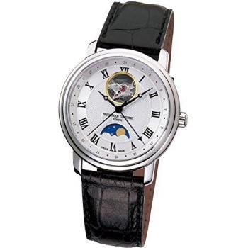 Reloj Automático de Hombre Frederique Constant Classics Heart Beat con Fase Lunar y Fecha, Esfera Plateada, Caja de Acero