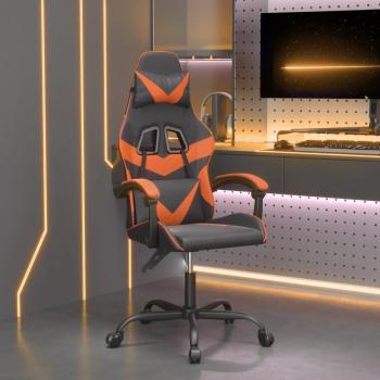 Silla Gaming Profesional Ajustable en Altura con Reposabrazos y Ruedas de Cuero Sintético Negro y Naranja vidaXL