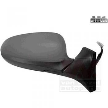 Espejo retrovisor VAN WEZEL 1780806 - Espejo lateral del vehículo, compatible con varios modelos de automóviles, incluye carcasa en color negro, cristal convexo para mayor visibilidad, fácil instalación y ajuste manual