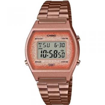 Reloj Digital Vintage Retro Casio B640WCG-5DF para Mujer - Color Oro Rosado, LED y Cronómetro