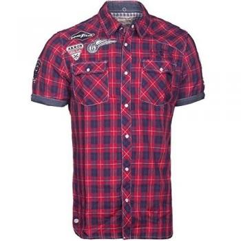 Goodyear camisa casual para hombre rojo azul xlarge