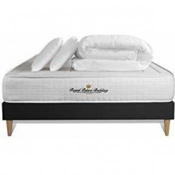 Pack Colchón Viscoelástico Balmoral 140 x 200 cm con Somier Negro, 2 Almohadas y Edredón 240 x 220 cm - Confort Firme, Altura 24 cm