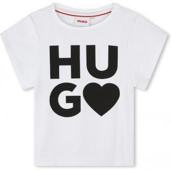 Camiseta de niña Hugo de manga corta con logo frontal G00063