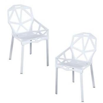 Pack 2 Sillas Omega Blancas - Ideal para Jardín y Comedor