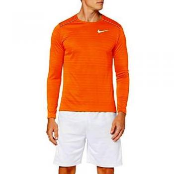 NIKE M Nk Dry Miler Top LS Camiseta de Manga Larga, Hombre, Alpha Orange/htr/
