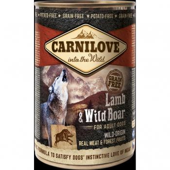 Carnilove Comida Húmeda Para Perros de Cordero y Jabalí, 6 Latas de 400 Gr cada una