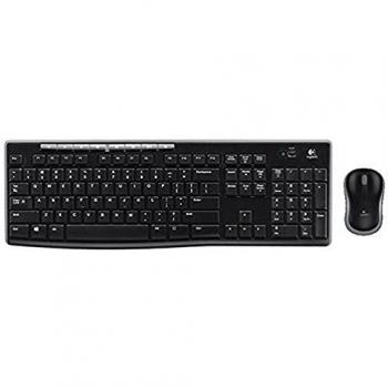 Logitech MK270 Combo Inalámbrico de Teclado y Ratón, Estándar, RF Inalámbrico, QWERTZ, Negro