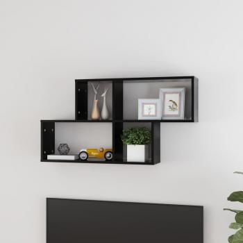 Estantería de pared negra 100x18x53 cm madera multicapa