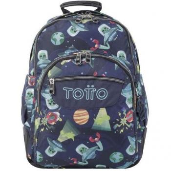 Mochila Totto Crayoles Escolar con Diseño de Planetas y Aliens