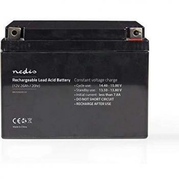 Nedis - Batería Recargable de Plomo-Ácido - 26 A - 12 V - 167 x 177 x 126 mm