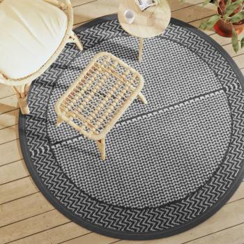 Alfombra de exterior gris Ø 160 cm en PP
