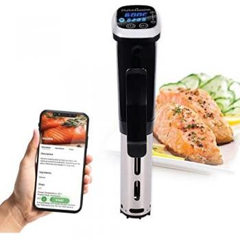 Roner Sous-Vide MakeCuisine MC-SV1 WIFI - Cocción a Baja Temperatura, 1200W, App con +100 Recetas, Acero Inoxidable, Certificación IPX7 Waterproof, Gran Display Táctil