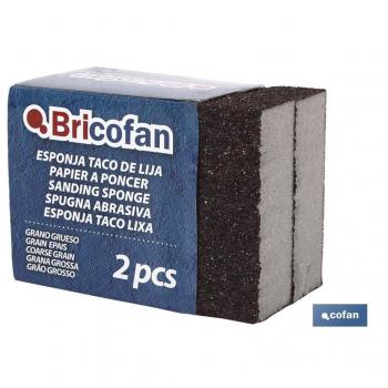 Taco Lija de Grano Grueso COFAN 09720850 - Pack de 2 unidades, esponja taco de lija con grano grueso