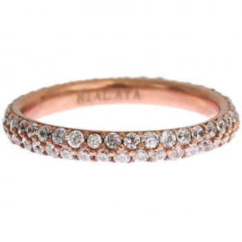 Nialaya Pink Gold 925 Silver Clear CZ Ring - EU57 | US8.5