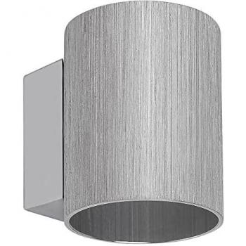 Aplique de Pared Minimalista de Metal en Aluminio Cepillado Kaunas con Base G9 IP20 10W