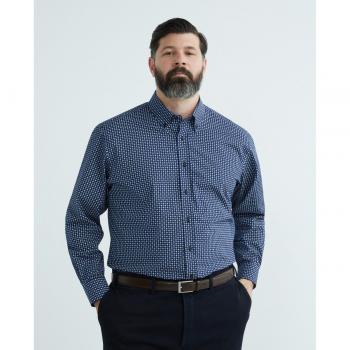 Camisa de hombre casual estampada manga larga Tallas Grandes Mirto