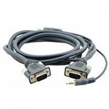 Cable VGA 15-pin HD Macho a 15-pin HD Macho y Audio Estéreo 3.5mm, 1.8m, Micro Cable