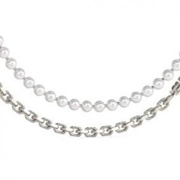 Collar de hombre Edgy Styles de acero plateado GUESS