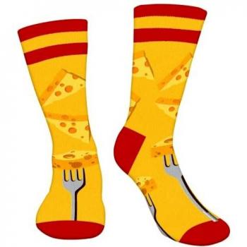 AGRIMONY Calcetines Hombre Divertidos - Queso Personalizados Originales Aaranja Amarillo Dibujos Frikis Colores Comida Crossfit Algodon Calcetines - Regalos Navidad Originales para Adolescentes