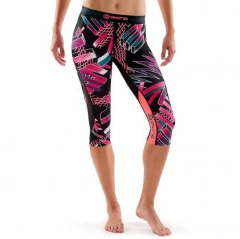 Skins dnamic pantalón pirata de compresión para mujer Junkyard, Mujer, color Junkyard Geo, tamaño large