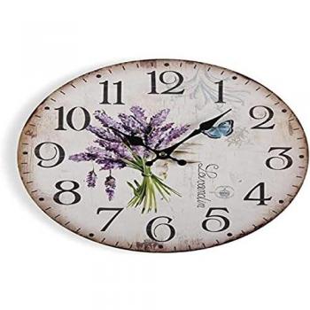 BigBuy Reloj DE Pared Lavender Madera (4 X 30 X 30 CM