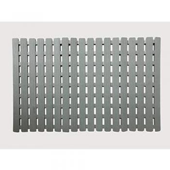 KOOK TIME Alfombra de Baño con Ventosas Antideslizantes de Secado Rápido Medidas 40 x 63,5 cm | Alfombra de Baño Antideslizante, Color Gris