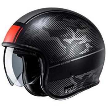 Casco jet HJC V30 Alpi Mc1Sf - Negro Rojo (XS 54 55)