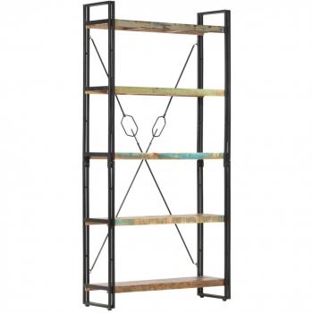 vidaXL 5-Tier Bookcase 90x30x180 cm Solid Reclaimed Wood