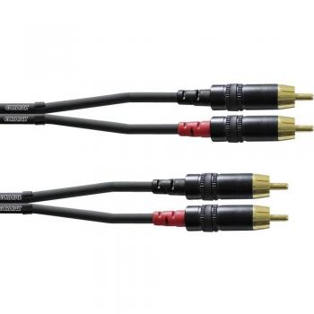 Cordial CFU 0.6 CC Audio Cable - 2x RCA Male to 2x RCA Male, 0.6m Black