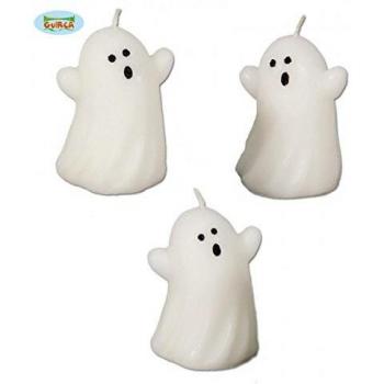 Caja de 3 velas fantasmas Halloween