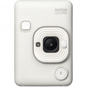 Fujifilm Instax Mini LiPlay Hybrid Instant Camera & Printer - Misty White, with rear 2.7 inch LCD display screen, Micro SD card slot, USB Type-C charging (film sold separately)